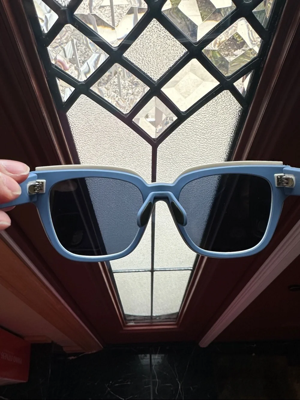 Dior White and Blue Square Frame Sunglasses - Picture 5 of 6